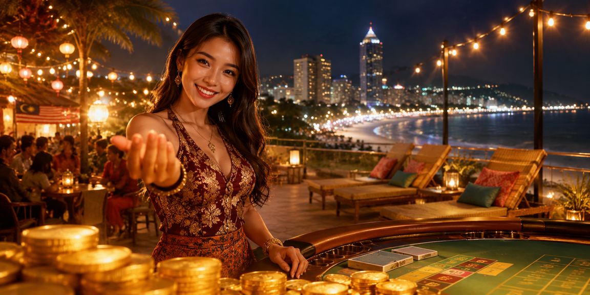 Meja baccarat kasino langsung bergaya Melayu di Seremban dengan dealer profesional