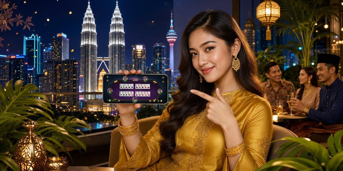 Permainan rummy kad bergaya Melayu di Seremban dengan suasana santai penuh warna